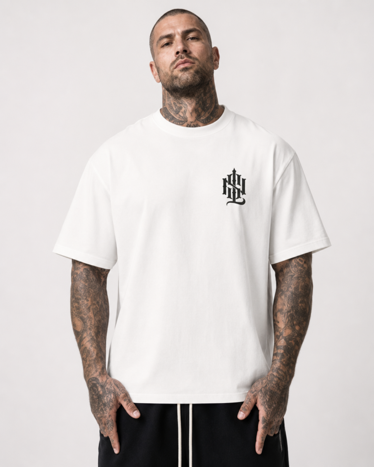 MAVERICK Monogram Premium Oversize Shirt (BlackOn)